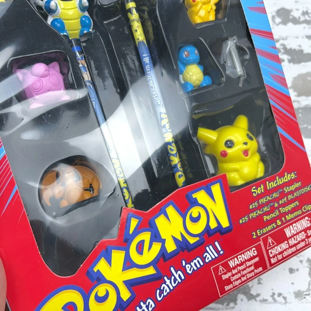 Vintage Pokemon Stationary Set New In‎ Box Pencil Sharpener Eraser 90s Y2K NOS